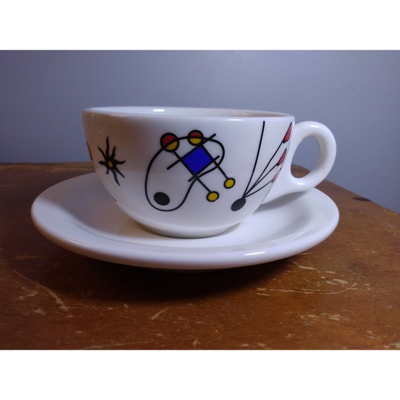 Australian Tea Cup Saucer Hotel Grade Porcelain Multi Color Abstract Fine China - Picture 10 of 10